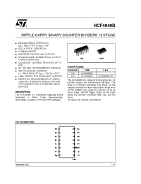 Datasheet HCF4040BEY manufacturer STMicroelectronics